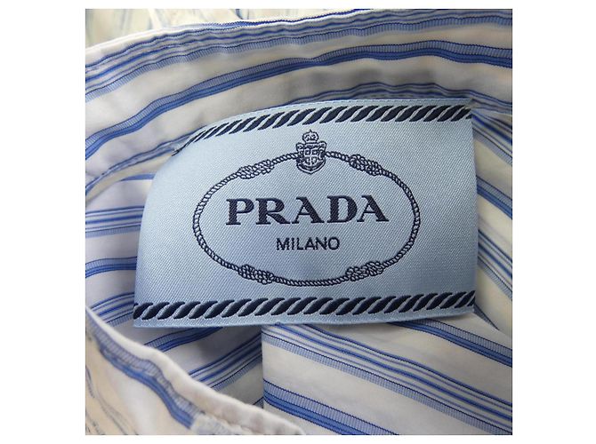 Camisa longa Prada Branco Azul - vista 4