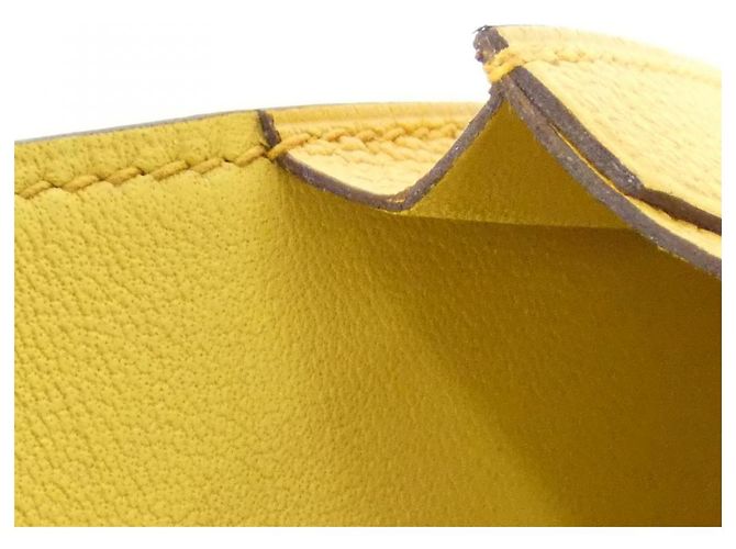Béarn Tarjetero Bearn de cabra de Hermès Amarillo - vista 10