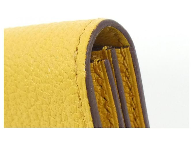Béarn Tarjetero Bearn de cabra de Hermès Amarillo - vista 3