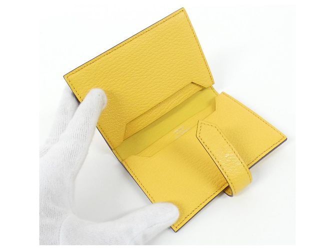 Béarn Tarjetero Bearn de cabra de Hermès Amarillo - vista 7
