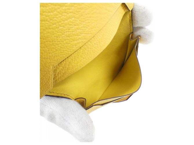 Béarn Tarjetero Bearn de cabra de Hermès Amarillo - vista 9