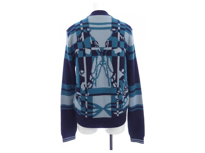 Cárdigan de cachemira Hermès Azul Verde Azul marino - vista 2