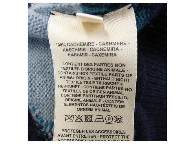 Cárdigan de cachemira Hermès Azul Verde Azul marino - vista 3