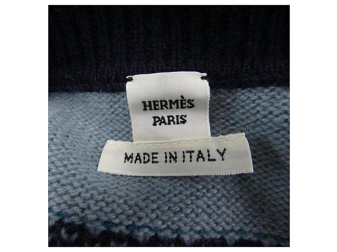 Cárdigan de cachemira Hermès Azul Verde Azul marino - vista 4