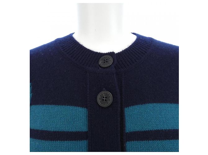 Cárdigan de cachemira Hermès Azul Verde Azul marino - vista 5