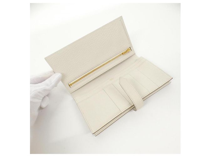 Hermès Cartera Larga Soufflet Chèvre Béarn Hermes Castaño - vista 6