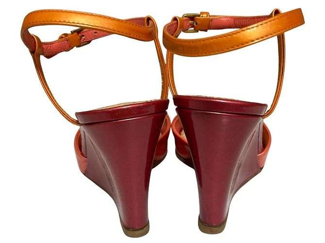 Autre Marque Sandali con zeppa Sergio Rossi Rosa Arancione - vista 3
