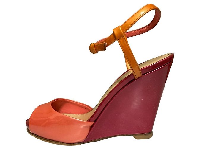 Autre Marque Sandali con zeppa Sergio Rossi Rosa Arancione - vista 4