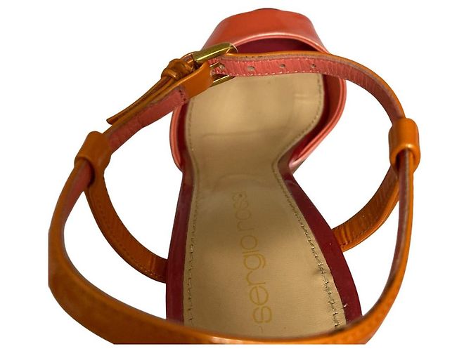 Autre Marque Sandali con zeppa Sergio Rossi Rosa Arancione - vista 7