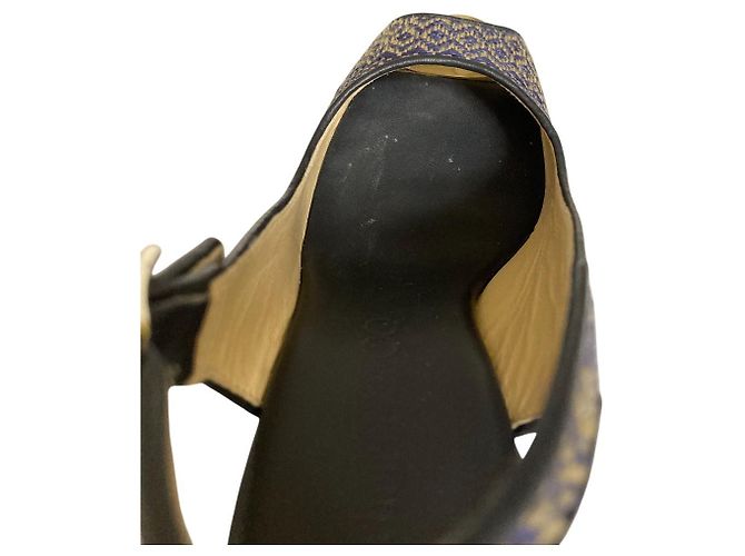 Escarpins à talons compensés ouverts Jimmy Choo Bleu Bleu Marine - vue 7