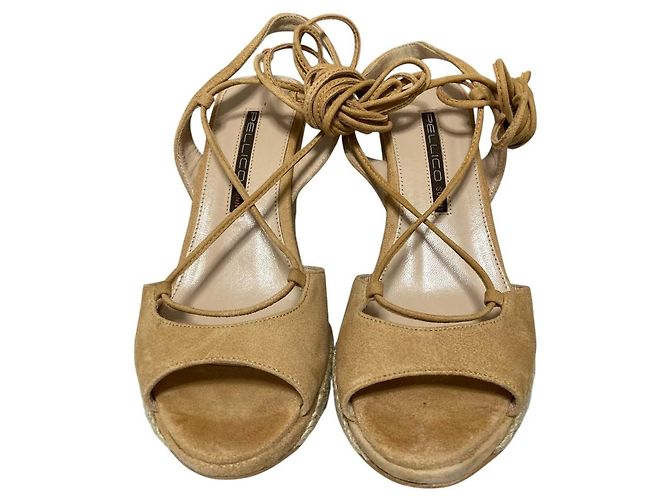 Autre Marque Sandali Espadrilles in Pelle Scamosciata PELLICO SUNNY Beige - vista 2
