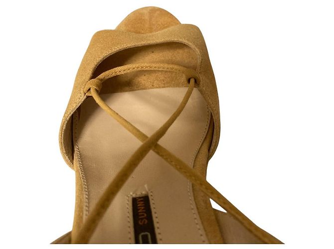 Autre Marque Sandali Espadrilles in Pelle Scamosciata PELLICO SUNNY Beige - vista 7