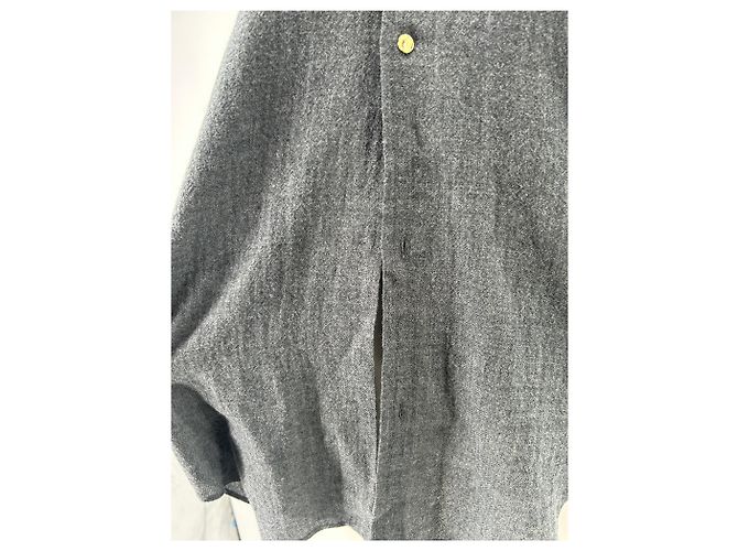 Autre Marque Grau Hemd mit abnehmbarem Wollschal - Ansicht 6