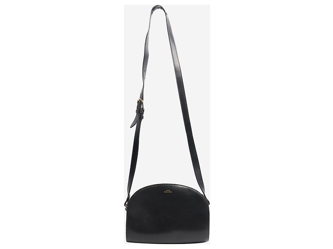 Apc Borsa a spalla in pelle demi-lune nera Nero - vista 2