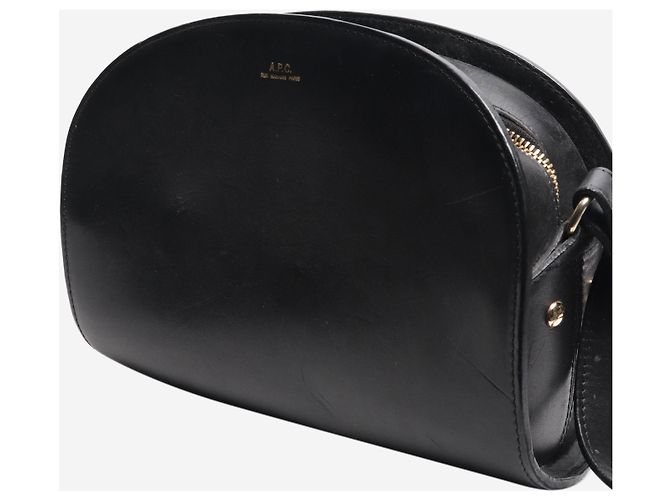 Apc Borsa a spalla in pelle demi-lune nera Nero - vista 5