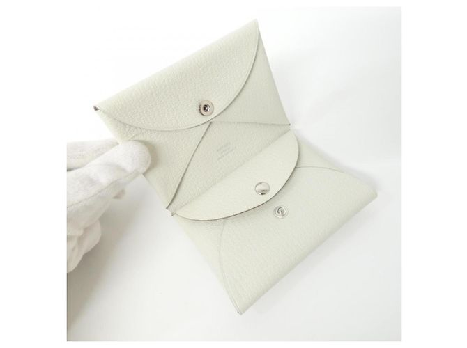 Monedero Duo Calvi de Hermès Blanco - vista 2