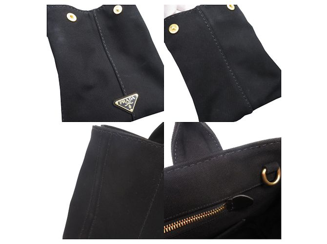 Borsa tote 2 in 1 Prada Canapa Nera Nero - vista 10