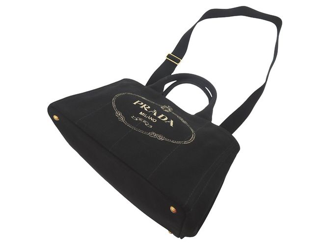 Borsa tote 2 in 1 Prada Canapa Nera Nero - vista 6