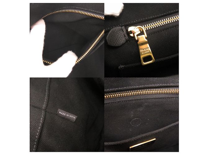 Borsa tote 2 in 1 Prada Canapa Nera Nero - vista 9