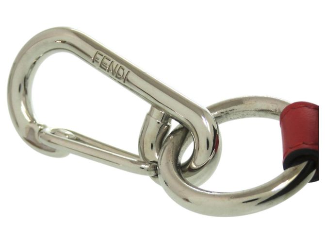 Fendi Leather Keyring Pocket Charm Belt Bag Brown Black Red - view 7