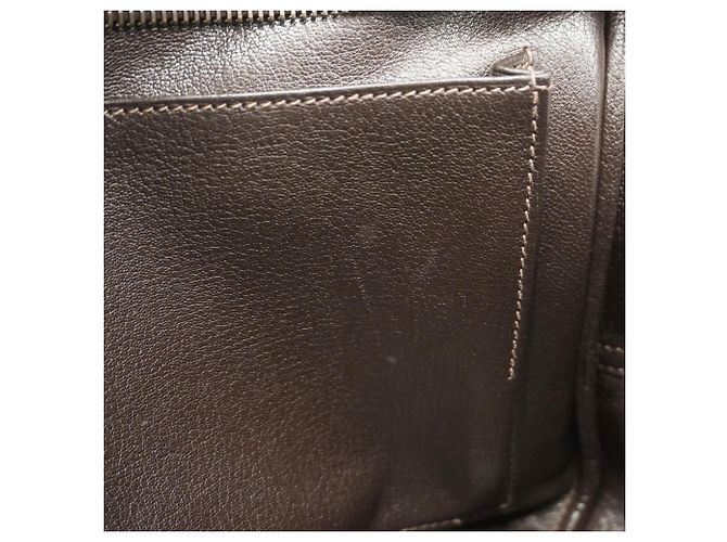 Borsa Hermès Plume 32 Togo Ebano Damier ebene - vista 10