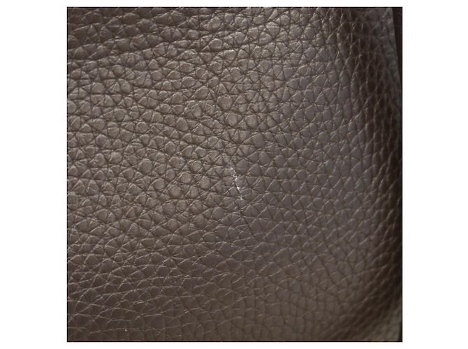 Borsa Hermès Plume 32 Togo Ebano Damier ebene - vista 11