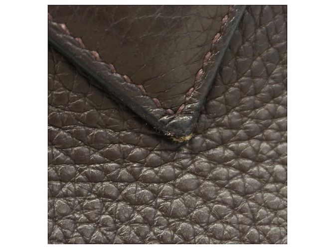 Borsa Hermès Plume 32 Togo Ebano Damier ebene - vista 17