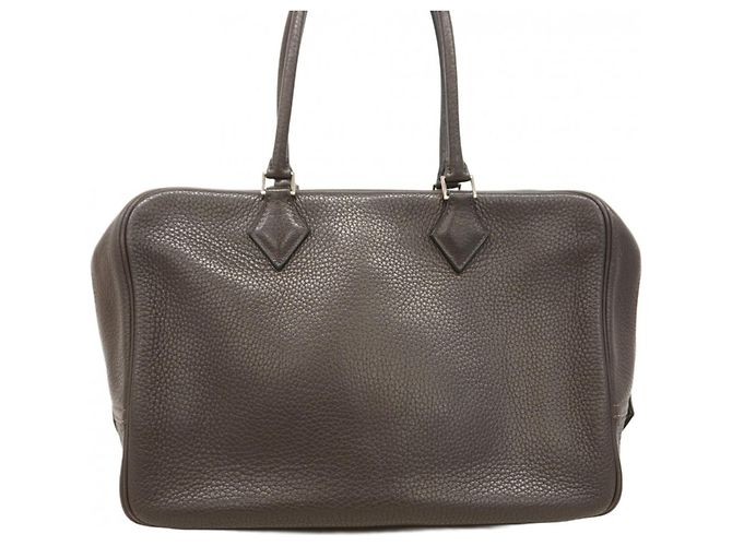 Borsa Hermès Plume 32 Togo Ebano Damier ebene - vista 18