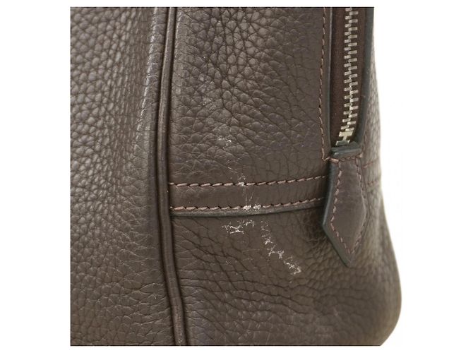 Borsa Hermès Plume 32 Togo Ebano Damier ebene - vista 7