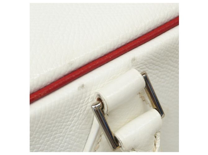 Hermès Plume 32 Handtasche Weiß Rot - Ansicht 10