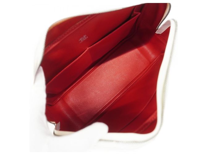 Hermès Plume 32 Handtasche Weiß Rot - Ansicht 4