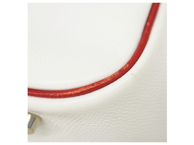 Hermès Plume 32 Handtasche Weiß Rot - Ansicht 7