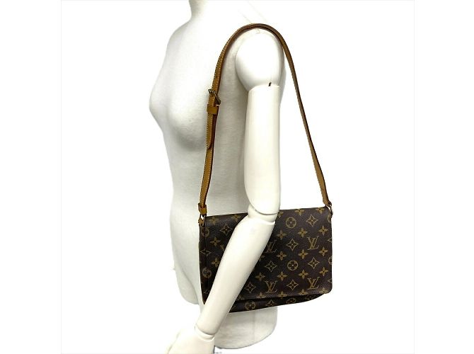 Borsa a Spalla Musette Tango con Tracolla Corta Louis Vuitton Marrone Monogramma - vista 14