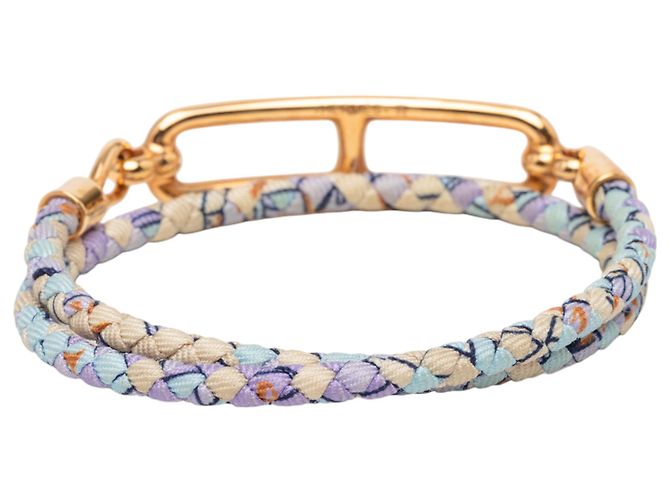 Bracciale Roulis Double Tour in Seta Viola Hermès Porpora - vista 3