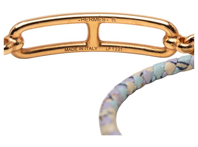 Bracciale Roulis Double Tour in Seta Viola Hermès Porpora - vista 5