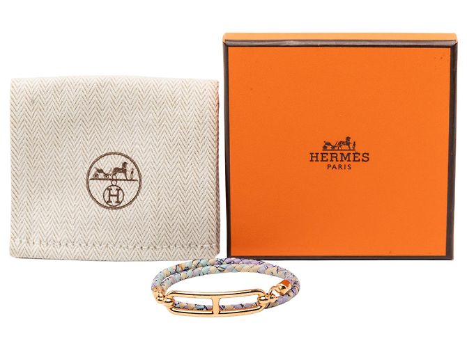 Bracciale Roulis Double Tour in Seta Viola Hermès Porpora - vista 6