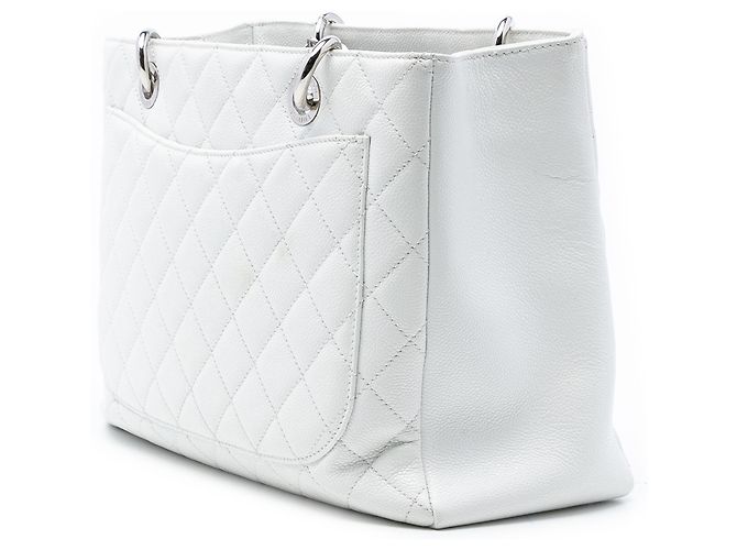 Bolso Grande de Compras en Caviar Blanco Chanel - vista 2