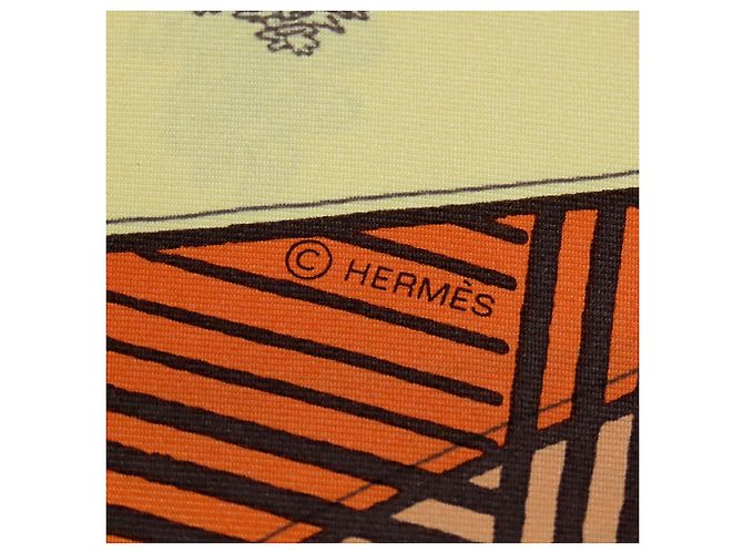 Bufanda de seda Hermès Naranja Jeu des Omnibus Remix 90 - vista 5