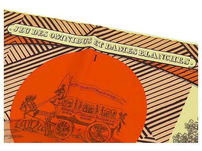 Bufanda de seda Hermès Naranja Jeu des Omnibus Remix 90 - vista 6