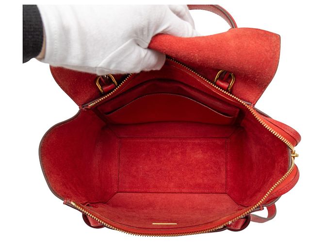 Céline Belt bag in pelle di vitello micrograna rossa Celine Rosso - vista 4