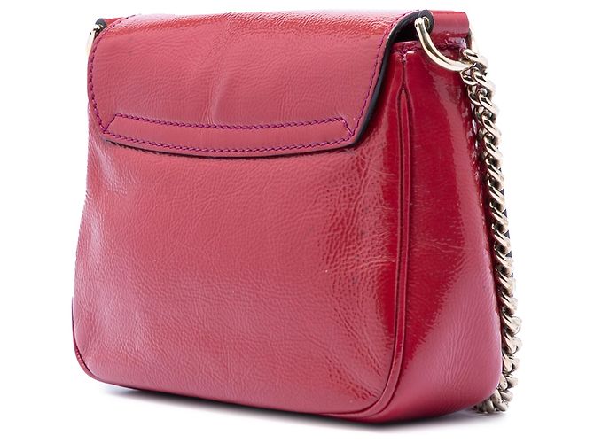 Gucci Piccola Borsa a Tracolla in Vernice Rosa Soho con Catena - vista 2