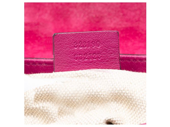 Gucci Piccola Borsa a Tracolla in Vernice Rosa Soho con Catena - vista 6