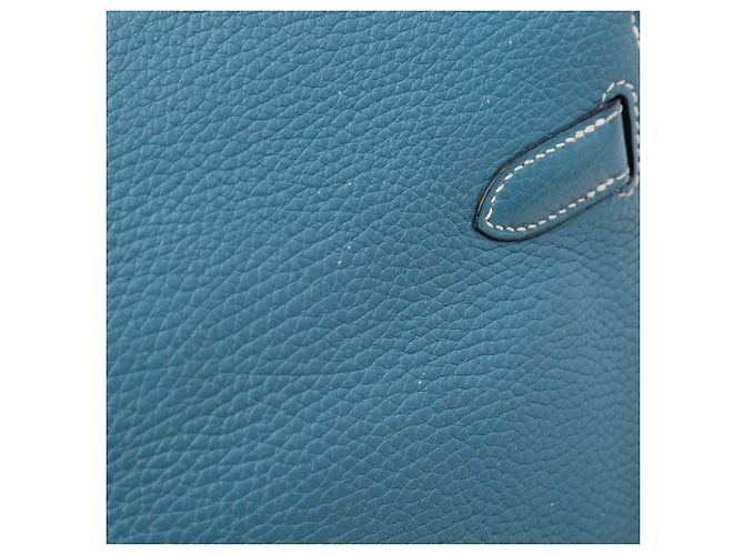 Hermès Jypsiere 28 in Pelle Clemence Blu - vista 10