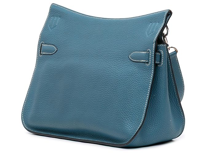 Hermès Jypsiere 28 in Pelle Clemence Blu - vista 2