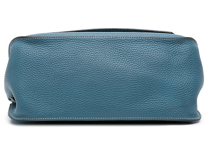 Hermès Jypsiere 28 in Pelle Clemence Blu - vista 3