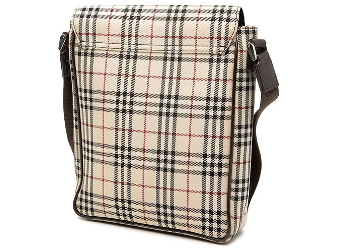 Borsa a tracolla in tela a quadri marrone Burberry Beige - vista 2