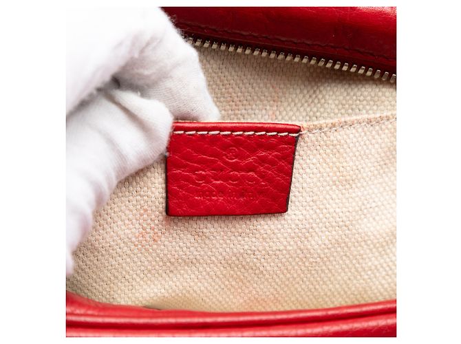 Borsa a tracolla Gucci in pelle rossa Soho Disco Rosso - vista 5