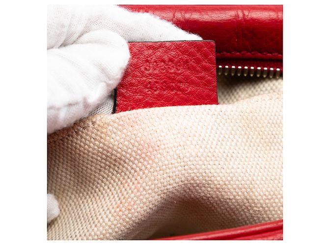 Borsa a tracolla Gucci in pelle rossa Soho Disco Rosso - vista 6