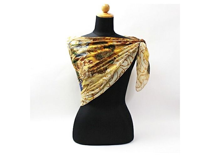 Bufanda de seda beige y amarilla de Chanel Amarillo - vista 3