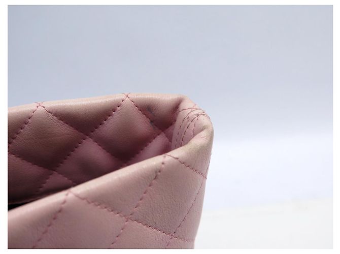 BOLSO DE MANO CHANEL CAMBON EN CUERO QUILTED ROSA Y NEGRO - vista 16